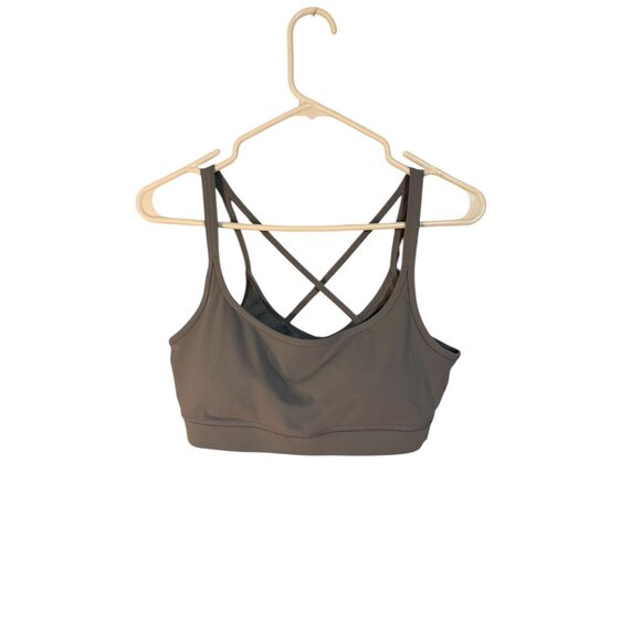 Vuori Gray Crossback Sports Bra For Women Size L Polyester/Spandex Blend - Picture 1 of 4
